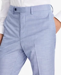 Dkny Men's Modern-Fit Bi-Stretch Light Blue Check Suit Separate Pants