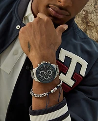 Tommy Hilfiger Men's Multifunction Silver-Tone Stainless Steel Watch 46mm