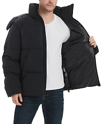 Outdoor United Men's 4-Way Stretch Quilted Puffer Jacket with Detachable Hood