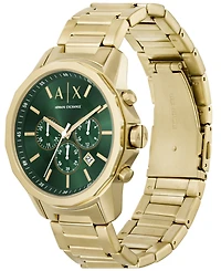A|X Armani Exchange Men's Banks Chronograph Gold-Tone Stainless Steel Watch 44mm
