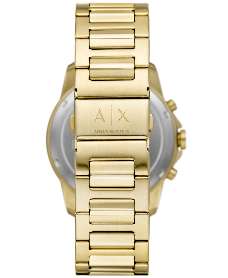 A|X Armani Exchange Men's Chronograph Gold-Tone Stainless Steel Watch 44mm Set, 2 Pieces