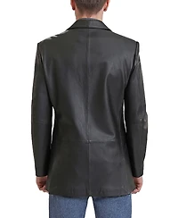 Bgsd Men Leroy Three Button Lambskin Leather Blazer