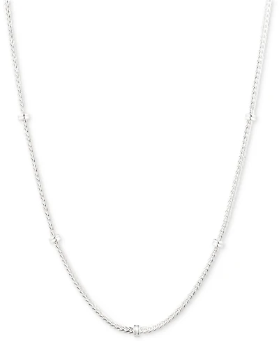 Lauren Ralph Lauren Herringbone Link Rondelle 17" Chain Necklace in Sterling Silver