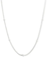 Lauren Ralph Lauren Herringbone Link Rondelle 17" Chain Necklace in Sterling Silver