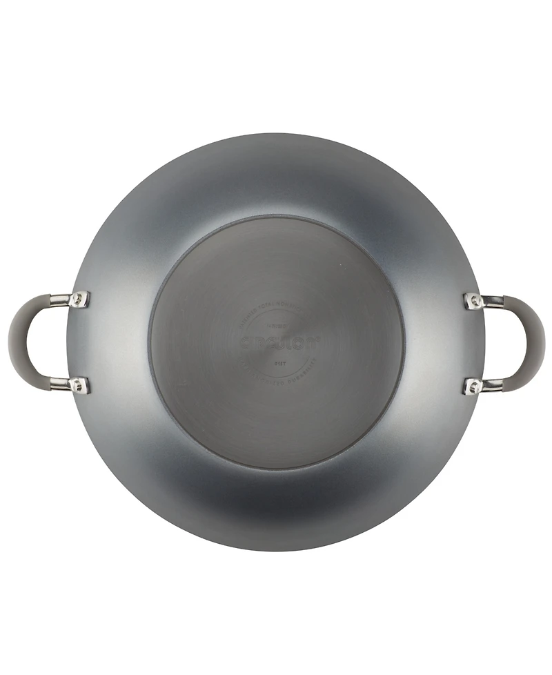 Circulon Elementum Hard-Anodized Aluminum Nonstick 14" Wok with Side Handles and Lid