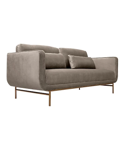 Armen Living Lilou 77" Velvet with Metal Legs Sofa