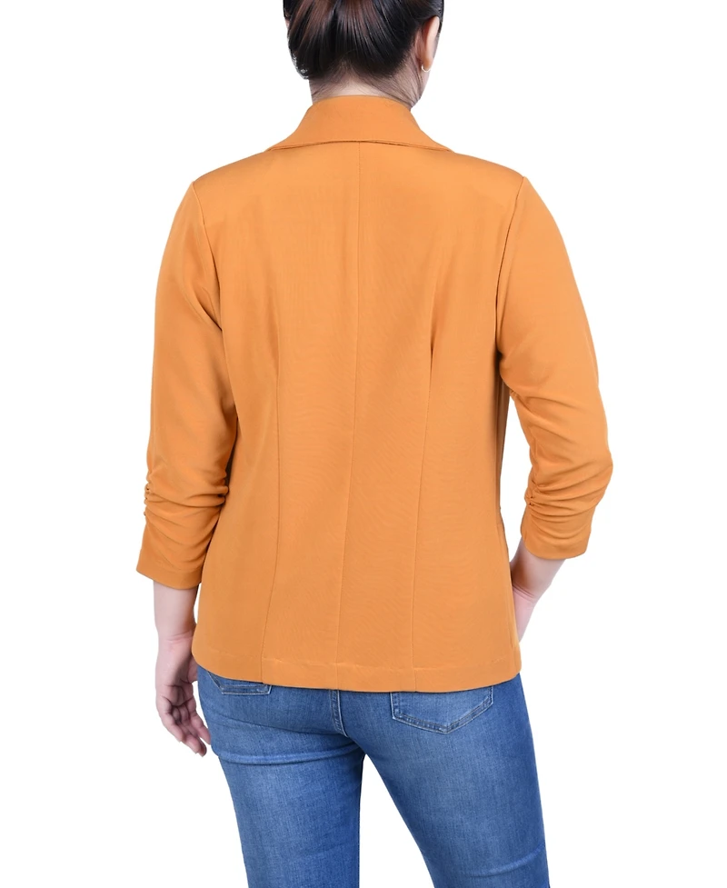 Ny Collection Petite 3/4 Sleeve Knit Ottoman Blazer