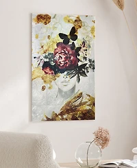Empire Art Direct "gold-tone Elegance" Reverse Printed Tempered Glass with Silver-Tone Leaf, 36" x 24" x 0.2"