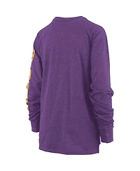 Women's Pressbox Purple Lsu Tigers Plus Size Two-Hit Canyon Long Sleeve T-shirt