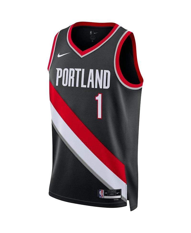Men's and Women's Nike Anfernee Simons Black Portland Trail Blazers Swingman Jersey - Association Edition