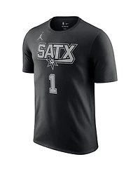 Men's Jordan Victor Wembanyama Black San Antonio Spurs Statement Edition Name and Number T-shirt