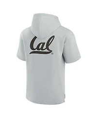 Men's and Women's Fanatics Signature Gray Cal Bears Super Soft Fleece Short Sleeve Pullover Hoodie