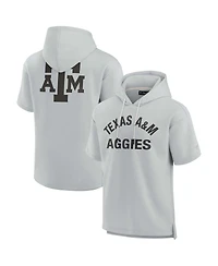 Men's and Women's Fanatics Signature Gray Texas A&M Aggies Super Soft Fleece Short Sleeve Pullover Hoodie