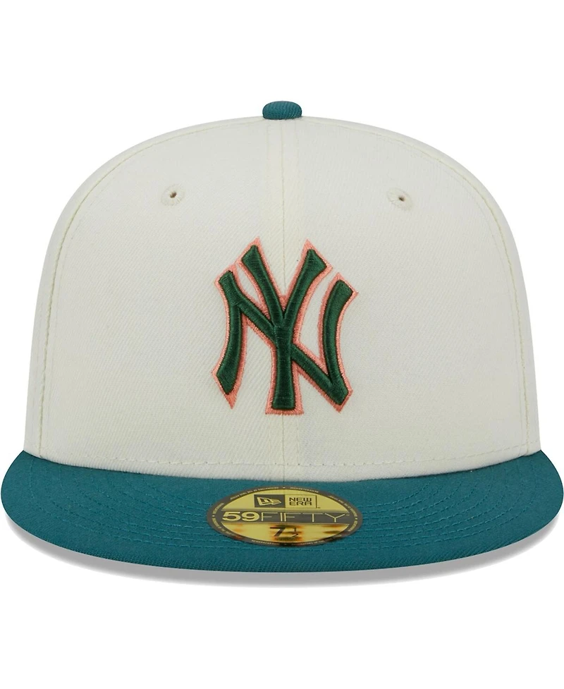 Men's New Era Cream York Yankees Chrome Evergreen 59FIFTY Fitted Hat