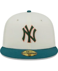 Men's New Era Cream York Yankees Chrome Evergreen 59FIFTY Fitted Hat