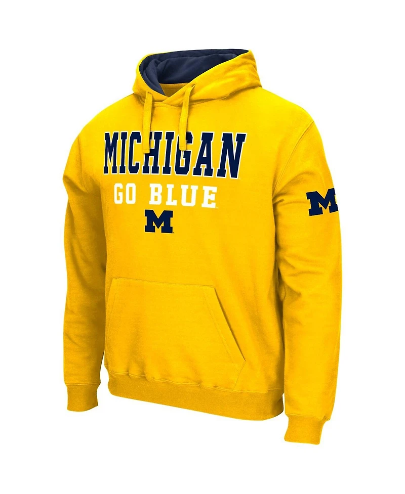 Men's Colosseum Maize Michigan Wolverines Sunrise Pullover Hoodie