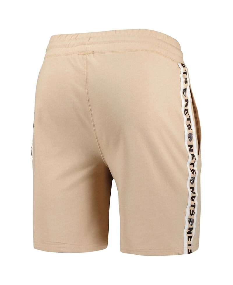 Men's Concepts Sport Tan Brooklyn Nets Team Stripe Shorts