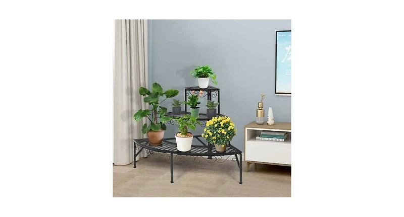 3 Tier Metal Corner Plant Display Rack