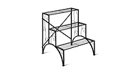 3-Tier Metal Plant Rack Garden Shelf in Stair Style