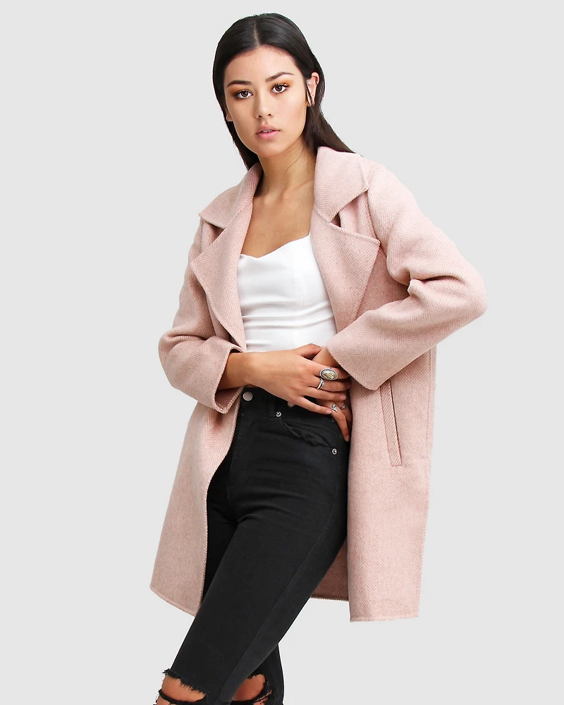Belle & Bloom Women's Ex-Boyfriend Wool Blend Oversized Jacket