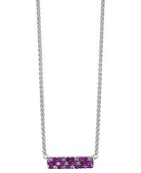 Effy Sapphire Bar 16" Pendant Necklace (9/10 ct. t.w.) in Sterling Silver