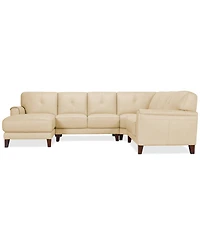 Closeout! Ashlinn 120" 4-Pc. Pastel Leather Sectional, Created for Macy's