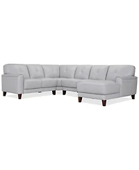 Closeout! Ashlinn 120" 4-Pc. Pastel Leather Sectional, Created for Macy's