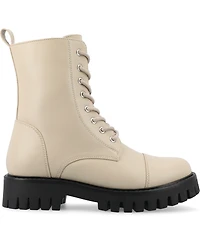 Journee Collection Women's Aaley Lace Up Lug Combat Bootie
