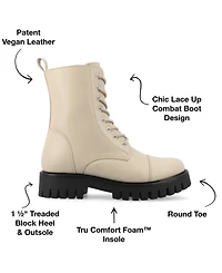 Journee Collection Women's Aaley Lace Up Lug Combat Bootie