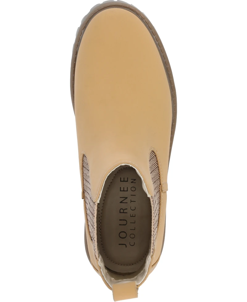 Journee Collection Women's Alara Medium and Wide Width Chelsea Lug Sole Bootie
