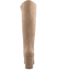 Journee Collection Women's Ameylia Wide Width Block Heel Knee High Boots