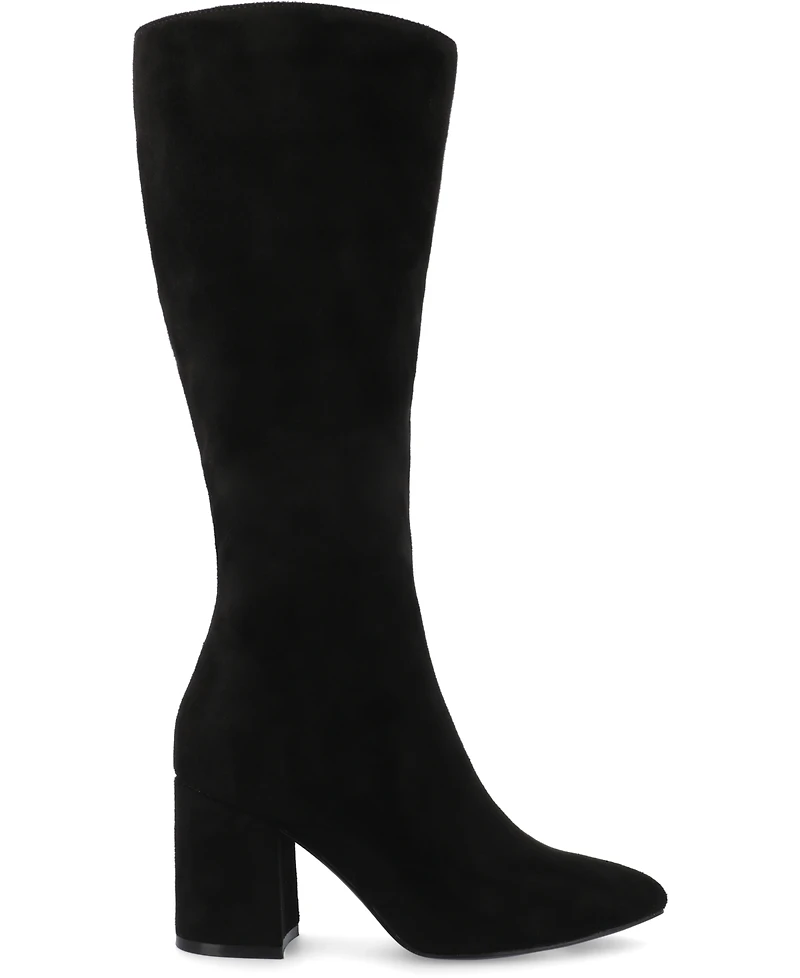 Journee Collection Women's Ameylia Wide Width Block Heel Knee High Boots