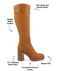 Journee Collection Women's Letice Wide Width Square Toe Platform Knee High Boots