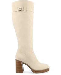 Journee Collection Women's Letice Wide Width Calf Square Toe Platform Knee High Boots