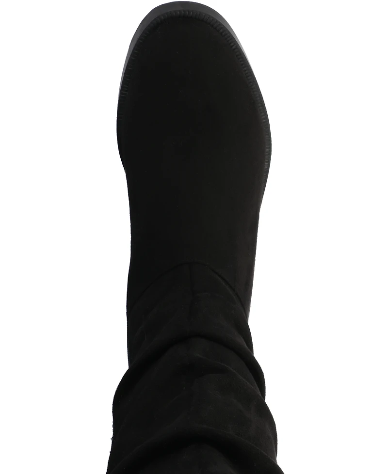 Journee Collection Women's Mirinda Rouched Stretch Knee High Boots