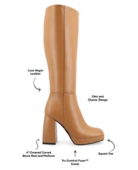 Journee Collection Women's Mylah Platform Block Heel Knee High Boots