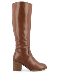 Journee Collection Women's Romilly Round Toe Block Heel Knee High Boots
