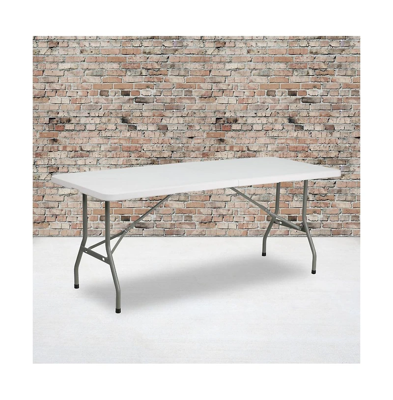 Emma+Oliver 6-Foot Bi-Fold Plastic Folding Table