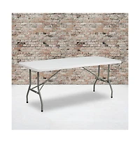 Emma+Oliver 6-Foot Bi-Fold Plastic Folding Table