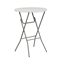 Emma+Oliver 2.63-Foot Round Plastic Bar Height Folding Table