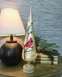 Santa's Workshop 16" Glass Led Cardinal Tree