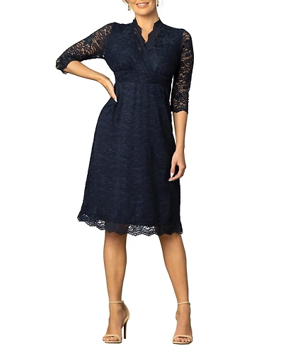 Kiyonna Women's Scalloped Boudoir Lace Cocktail Dress