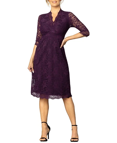 Kiyonna Women's Scalloped Boudoir Lace Cocktail Dress