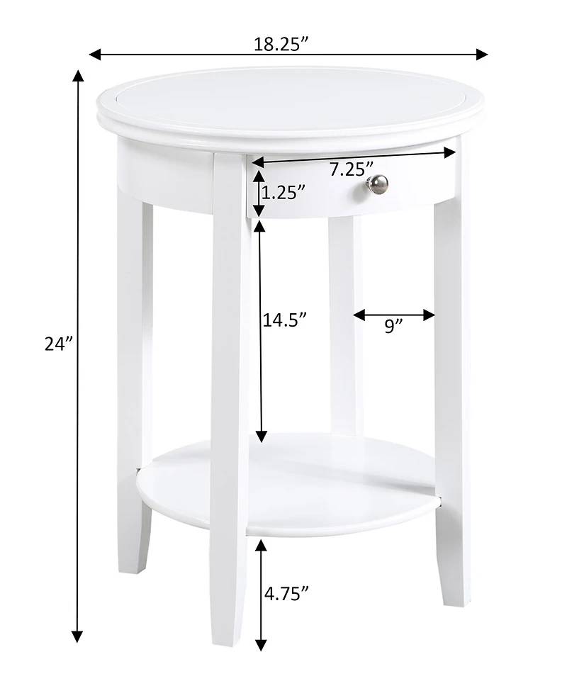 Convenience Concepts 18.25" Rubber wood Ah Baldwin End Table