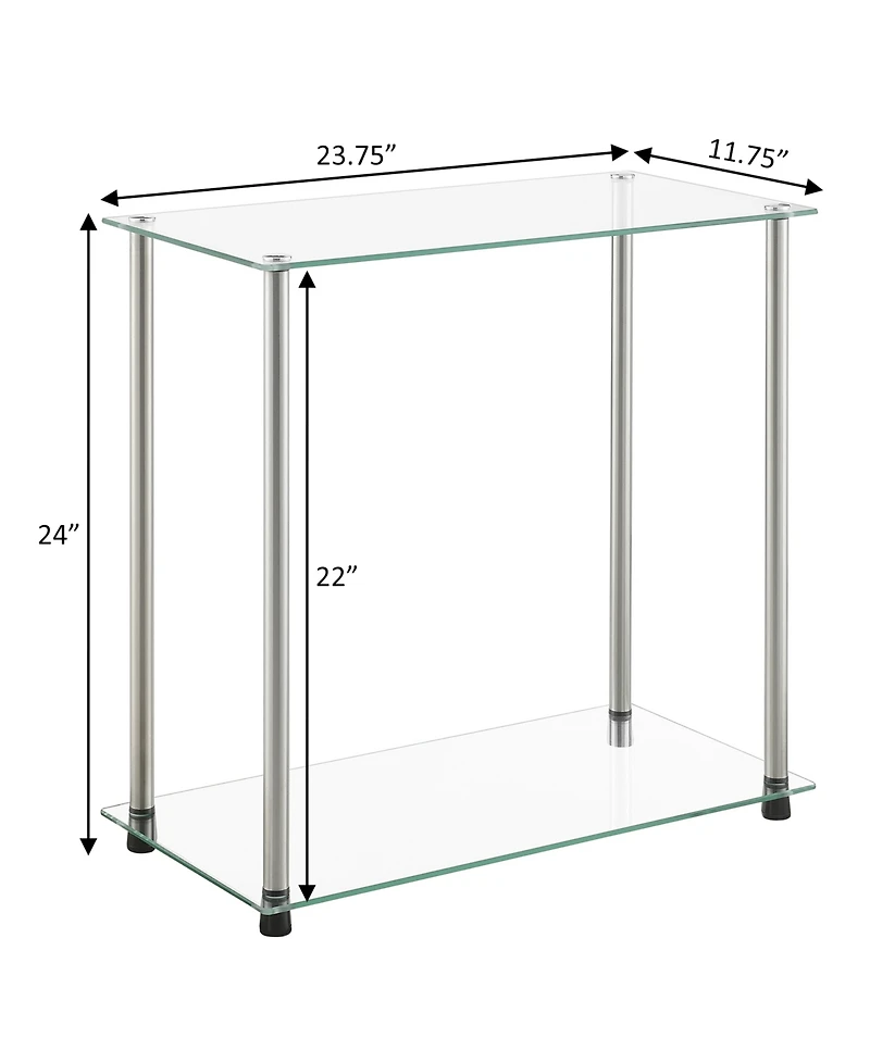 Convenience Concepts 23.75" Glass Designs2Go Chairside End Table