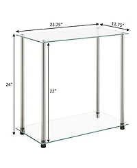 Convenience Concepts 23.75" Glass Designs2Go Chairside End Table