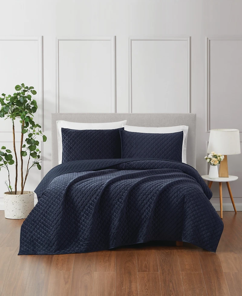 Royal Velvet Diamond Velvet 2 Piece Quilt Set, Twin/Twin Xl