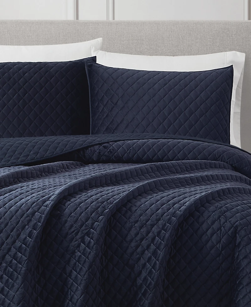 Royal Velvet Diamond 3 Piece Quilt Set, Full/Queen