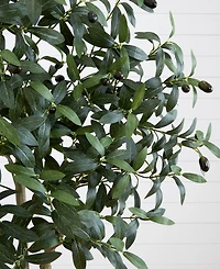 Nearly Natural 72" Artificial Olive Tree with Decorative Planter