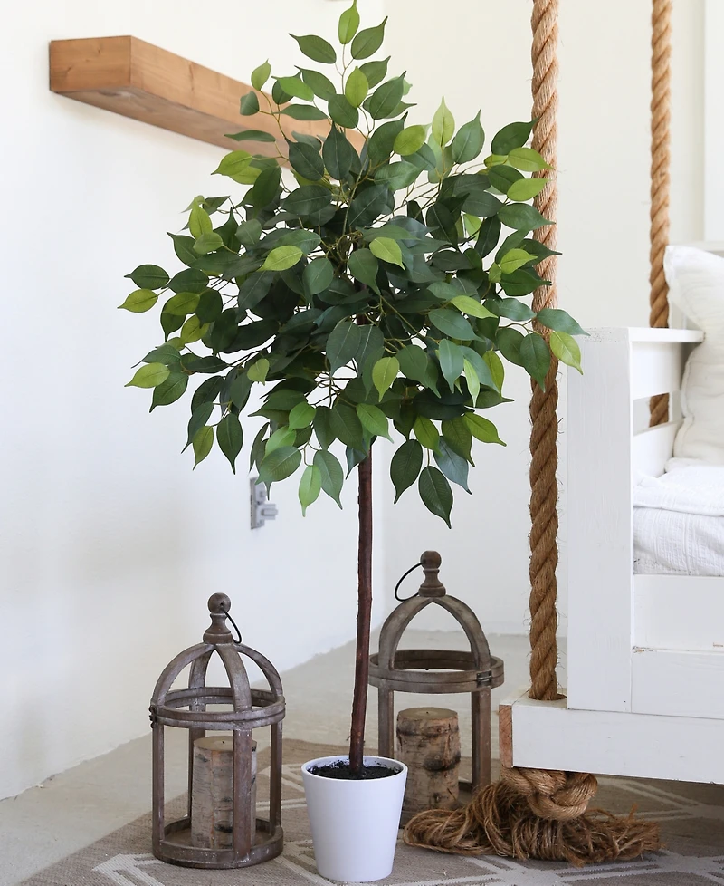 Nearly Natural 48" Artificial Ficus Tree with Decorative Planter